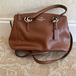 Coach Brown Leather Shoulder Bag with Versatile Design
